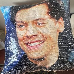 Harry styles, sequin pillow